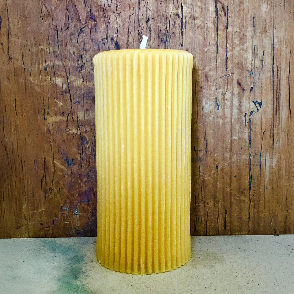 Kerze Rillen, Bienenwachs