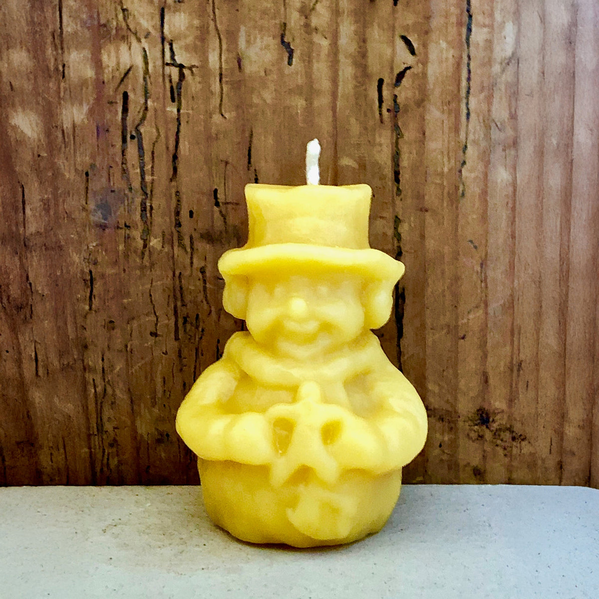 Kerze Schneemann, Bienenwachs