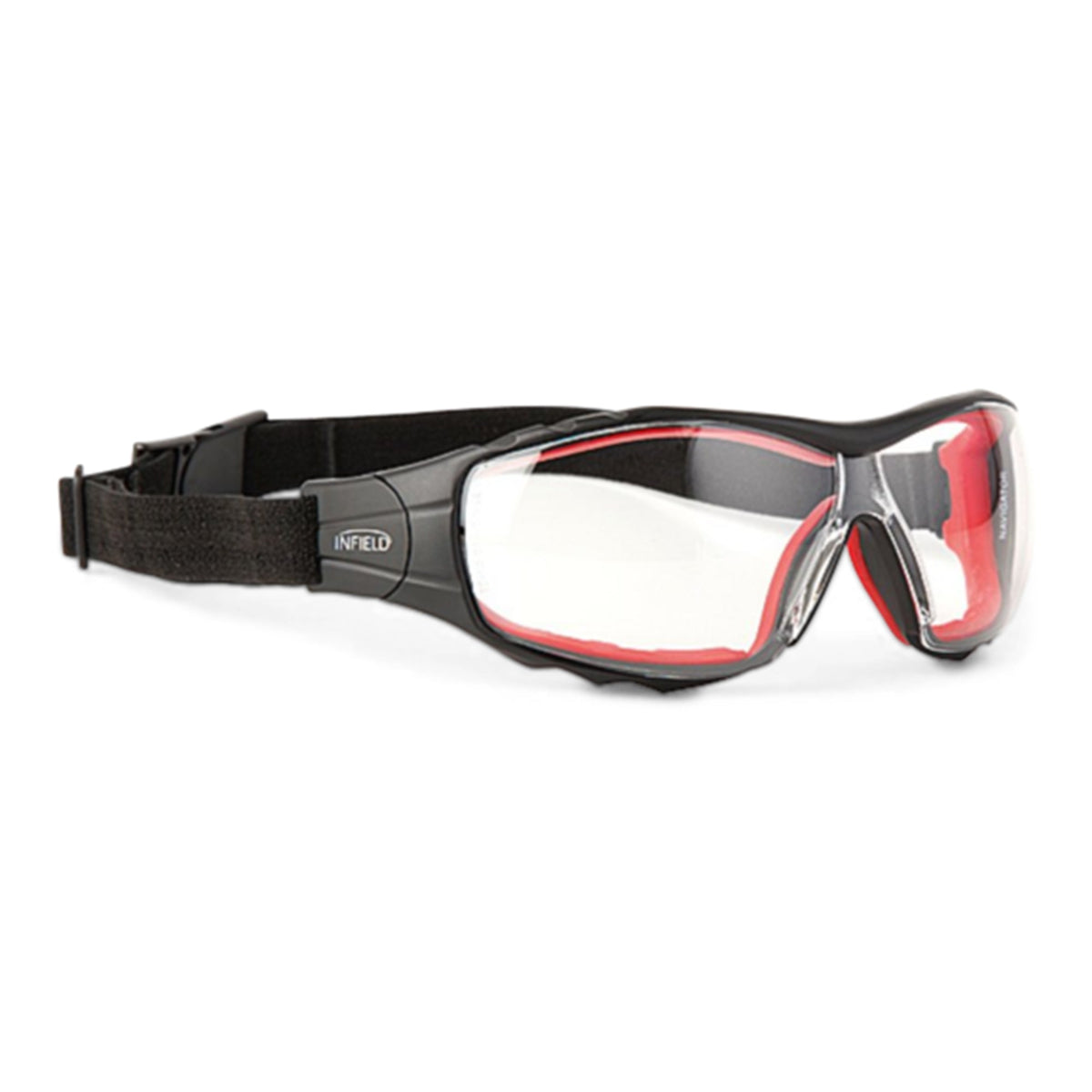 Schutzbrille Navigator schwarz/rot klar