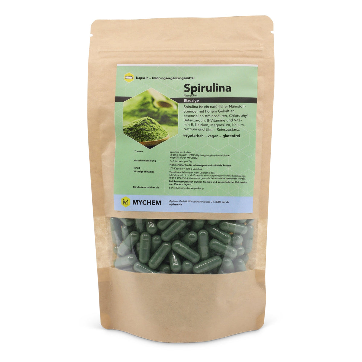 Spirulina Kapseln, vegan