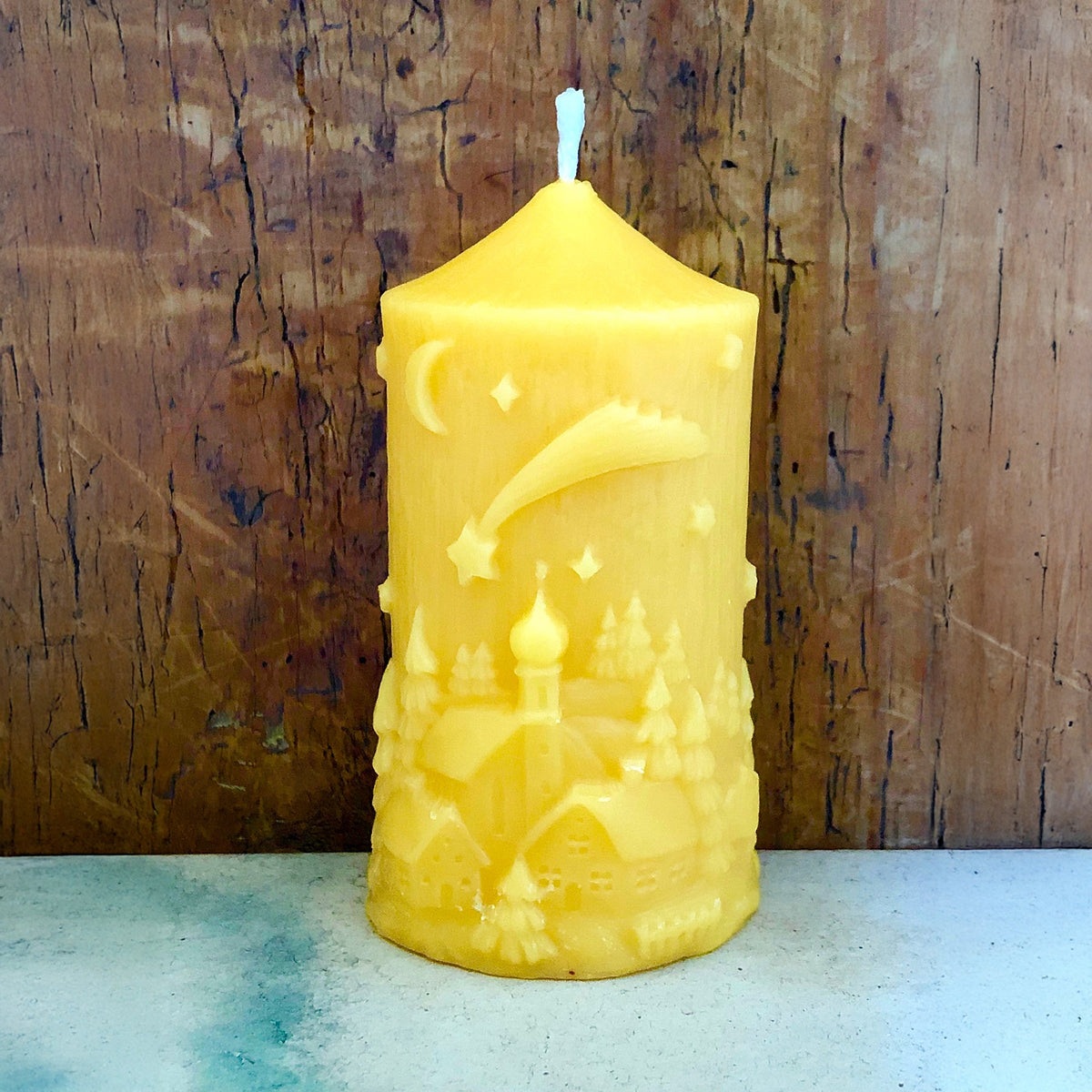 Kerze Weihnachtsdorf, Bienenwachs